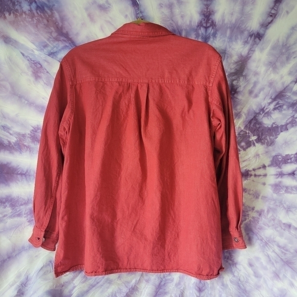 Liz Clairborn Women's Red Light Denim Button Up Shirt/Jacket Size Medium Petite - Picture 12 of 16